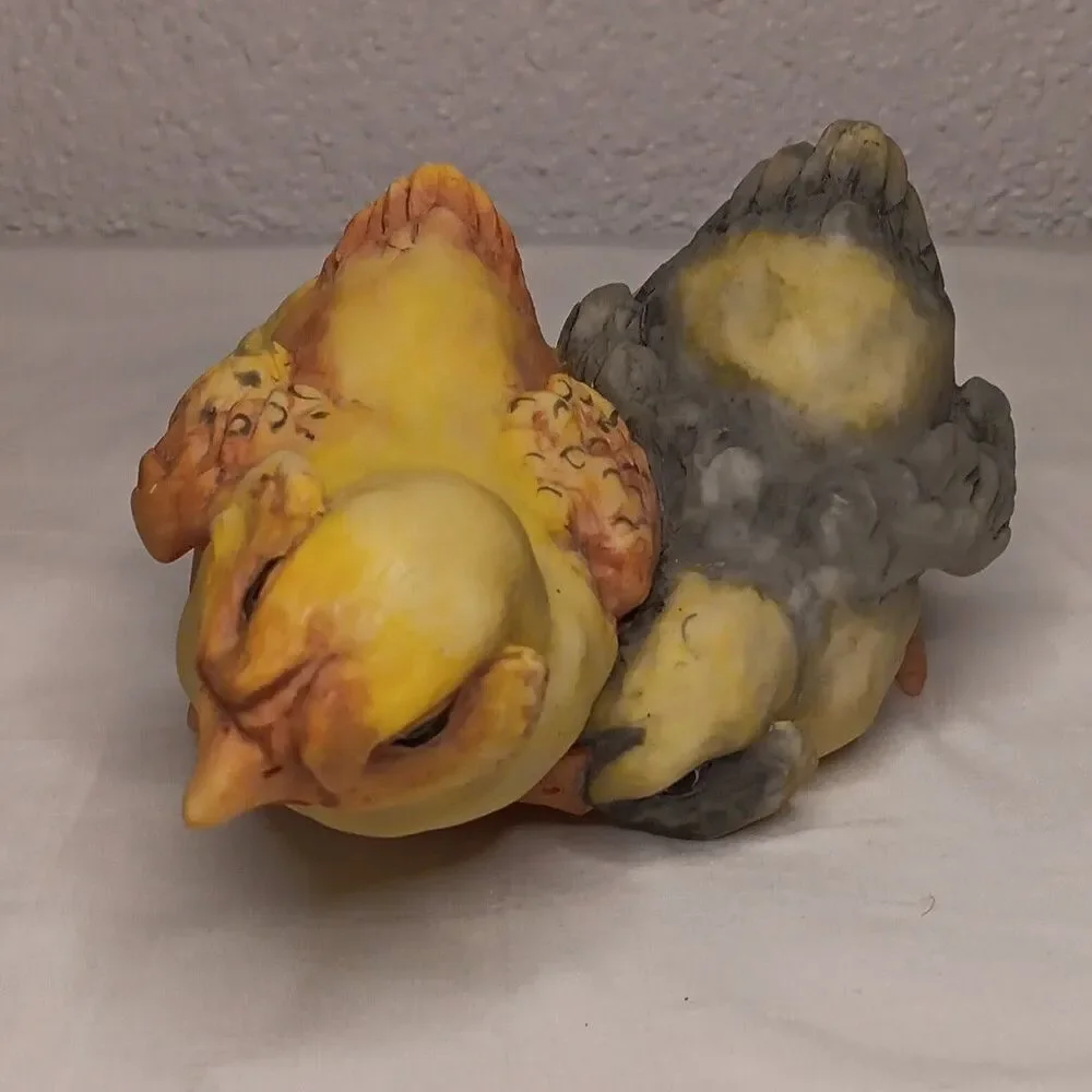 Chrisdon Yellow Chicks Easter Spring Cottage Core Figurine Heavy